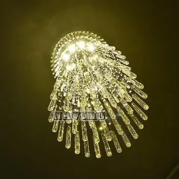 Moderne Stor Krystal Lysekrone til Hotel Gangen Havepasning Lang Trappe Lys led Hængende i Loftet Lmap Stue Lampe