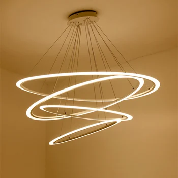 Moderne stuen LED Runde Vedhæng Belysning LED Oval Hængende Lampe Luksus akryl Køkken hængelamper led indendørs lampe 90~260v