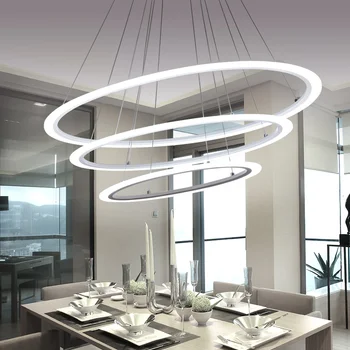 Moderne stuen LED Runde Vedhæng Belysning LED Oval Hængende Lampe Luksus akryl Køkken hængelamper led indendørs lampe 90~260v
