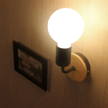 Moderne væglamper Sconces Stue Træ-Restaurant Soveværelse Dekorativ væglampe Lamparas Hjem Belysning Fastholdelsesanordningen bra