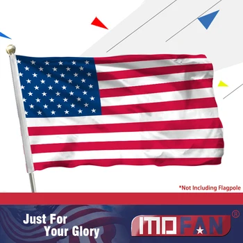 MOFAN AMERIKANSKE Flag, Amerikanske Nationale Flag - Lærred Sidehoved og-dobbeltsyet - USA Polyester Flag med 2 Messing Øskner 3x5ft