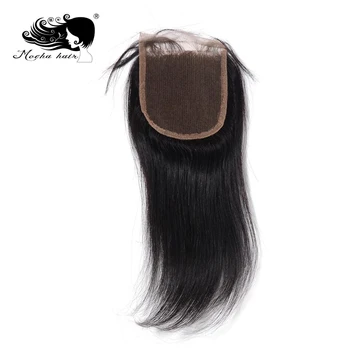 MOKKA Peruvianske Hår Straight Hair Extension 3 Bundter med 4X4 Lace Lukning Virgin Human Hair Weave Bundter