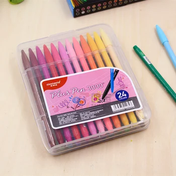 Monami 3000 12/24 Farve Fiber Pen Sæt 0,5 mm Flerfarvet Liner, Vand-baseret Pigment Akvarel Pen Art School & kontorartikler