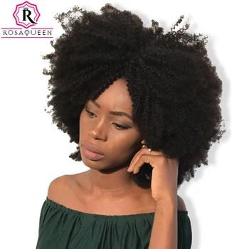 Mongolsk Afro Kinky Krøllet Hår Væve 4B 4C Naturlige Menneske Hair Bundter 1 Stykke Remy Extensions Rosa Queen Hår Produkter