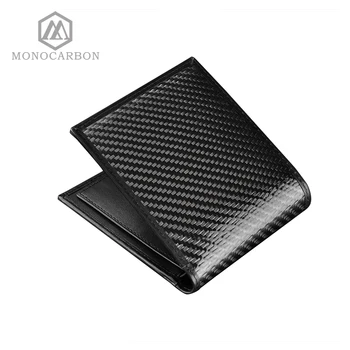Monocarbon Luksus Design Ægte Carbon Fiber Blank Overflade Mønster Læder Korte Vintage Wallet-Business Mænd Pung