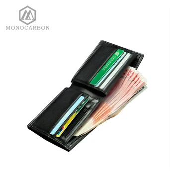 Monocarbon Luksus Design Ægte Carbon Fiber Blank Overflade Mønster Læder Korte Vintage Wallet-Business Mænd Pung