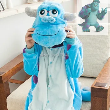Monsters University James P. Sullivan Onesies Pyjamas Buksedragt Hættetrøjer Voksne Cosplay Kostumer Kigurumi