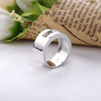 Moonmory Europæisk Stil Par Bryllup 925 Sterling Sølv Ring Med Bevægelige Cubic Zirconia For Kvinder Mand Engagement Smykker