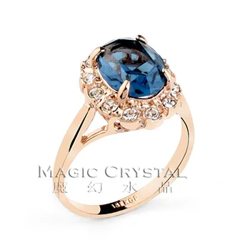 MOONROCY Gratis Fragt Cubic Zirconia Mode Smykker, guld farve Østrigske Krystal Ringe Til Kvinder, grønne blå lilla rød