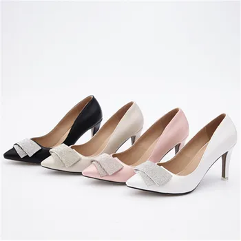 MORAZORA mode elegant høj kvalitet pu læder kvinder pumper stiletto spidse tå høje hæle party sko kvinde stor størrelse 34-46