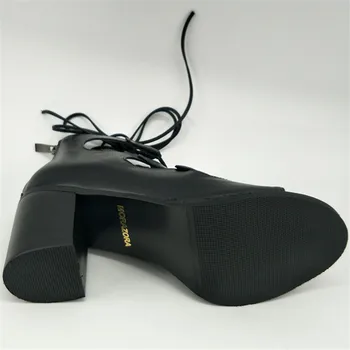 MORAZORA Top kvalitet i ægte læder sko og lynlås, sort høj-pladsen hæle sko open-tåede kvinder sandaler sommer sko party