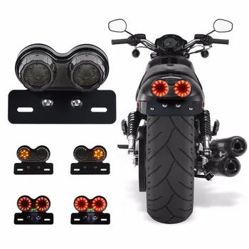 Motorcykel Tur Signal Bremse Led Lys Nummerplade Holder baglygter LED Bremse baglygter For Harley Bobber Cafe Racer-ATV
