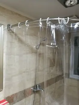 Mp Tilpasset tykkere brusebad gardin til badeværelse 180x180cm badekar gardiner Plast Øko-venlige Vandtæt Gardin