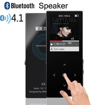 MP3-Afspiller, Bluetooth og Højttaler 8G Oprindelige HIFI Lossless Touch-Skærm Nøglen MP3 Musik Player Sport-Optager E-Bog BENJIE K8