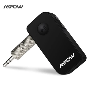 Mpow trådløse bluetooth-modtager Sorte Bærbare 3,5 mm Stereo Output Bluetooth 4.1 Audio-Streaming håndfri Adapter Modtager