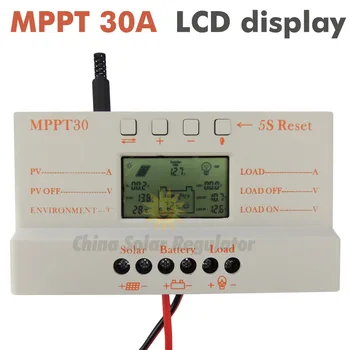 MPPT 30A solar laderegulator 5V USB Oplader 12V 24V Solar Panel Batteri LCD-Controller Oplader auto arbejde mppt 30 30Amps