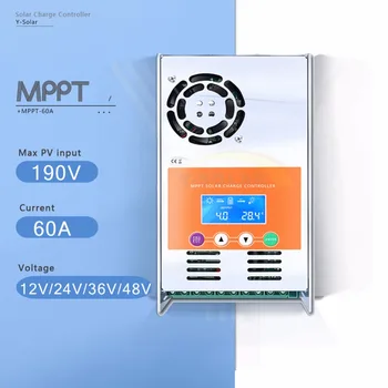 MPPT 60A LCD-Display Solar laderegulator 12V 24V, 36V 48V Auto solpanel Oplade Batteriet Regulator for Max 190V DC Input