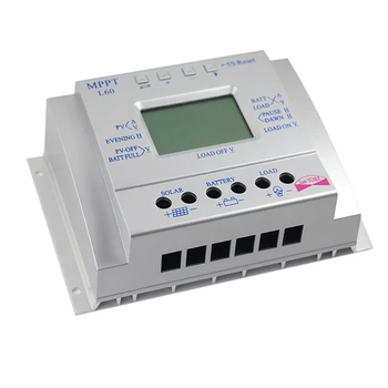 MPPT Solar laderegulator 60A LCD-Display Sol Regulator 12V 24V med Lys og Timer Kontrol Nem Justerbar for PV-Y-SOL