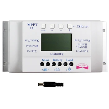 MPPT T40 40A Sol Opladning Regulator 12V 24V Automatisk LCD-Skærmen-Controller med Belastning Dual Timer Kontrol for Street Light System