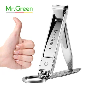 MR. GREEN ultra-tynd Sammenklappelig Hånd Toe Nail Clipper Cutter Trimmer i Rustfrit Nøglering Engros i Høj Kvalitet