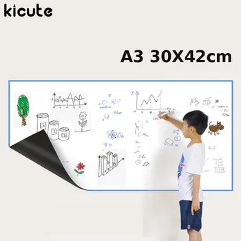 Mrosaa A3 30*42cm Fleksibel køleskabsmagneter Whiteboard Vandtæt Børn Tegning opslagstavle Magnetisk Køleskab Memo Pad