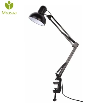 Mrosaa Fleksibel bordlampe Swing Arm spændeenheden Lampe Kontor Studio Hjem Tabel Desk Lys AC85-265V E27 /E26 Led Pære Lamper