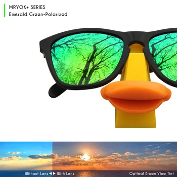 Mryok+ POLARISERET Modstå Havvand Udskiftning Linser for Oakley Jawbone Udluftet Solbriller Smaragd Grøn