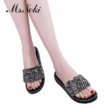 Ms Noki Bling platform kvinder sko Komfortable Crystal sandaler bløde sko kvinder sommeren Snævert bånd, sandaler, sko hot