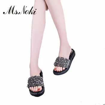 Ms Noki Bling platform kvinder sko Komfortable Crystal sandaler bløde sko kvinder sommeren Snævert bånd, sandaler, sko hot