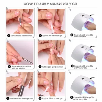 MSHARE 3pcs/masse Poly Gel Negle Sæt 3 Stykker Kits til Hurtig Opbygning af Akryl Crystal Polygel Klar Pink White Gift 30 ml