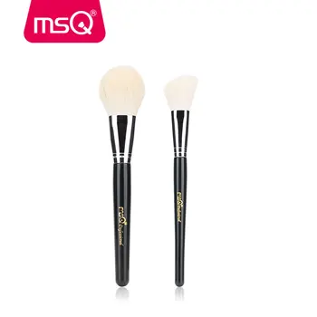 MSQ Nye Store Pulver Makeup Pensler 2stk Bløde Goat Hair Powder Blush Vinklet Kontur Make Up Børste Kit Uden skind Såret To Farver