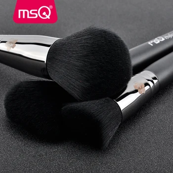 MSQ Professionel 8stk Makeup Pensler Sæt Kobber Ferrule Powder Foundation Eyeshadow Eyeliner, Lip Brush Tool Med PU-Sag