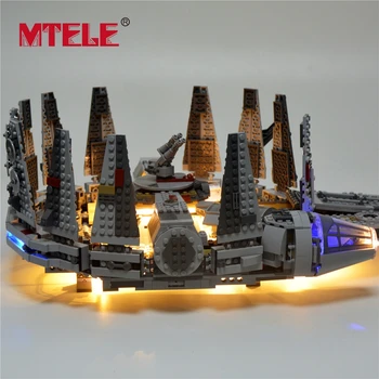 MTELE Led Lys byggesten Indstillet Til Star Wars The Force Vækker Millennium Falcon Model Kompatibel med LEGO 75105