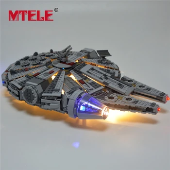MTELE Led Lys byggesten Indstillet Til Star Wars The Force Vækker Millennium Falcon Model Kompatibel med LEGO 75105