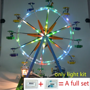 MTELE Mærke af LED-Lys Block kit Op Til City Street pariserhjul Model byggesten Kompatibel med LEGO 10247