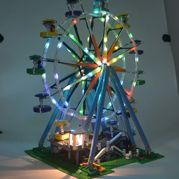 MTELE Mærke af LED-Lys Block kit Op Til City Street pariserhjul Model byggesten Kompatibel med LEGO 10247
