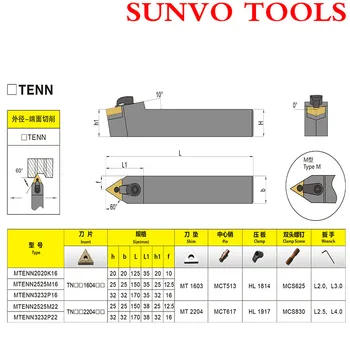 MTENN2020K16 CNC Eksterne drejeværktøjer holder Bruge TNMG160404/160408 sæt CNC Drejebænk Maskine MTENN af ST1603 Hårdmetal Sæt
