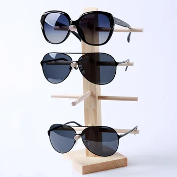 Mulit-Størrelsen Træ Solbrille Fremvise Rack Hylde Briller Vis Stå Smykker Holder til Multi Par Sol Briller Vise 3/4 lag