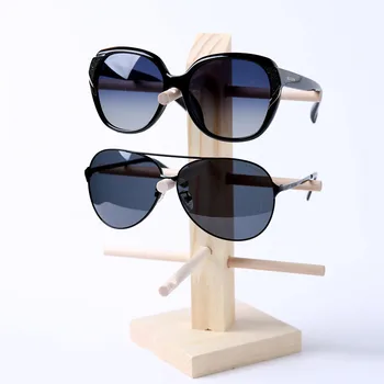 Mulit-Størrelsen Træ Solbrille Fremvise Rack Hylde Briller Vis Stå Smykker Holder til Multi Par Sol Briller Vise 3/4 lag