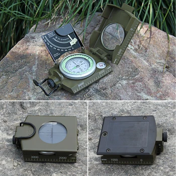 Mulitifunctional Eyeskey Overlevelse Militære Kompas Camping Vandring Kompas Geologiske Kompas Digital Kompas Camping Udstyr