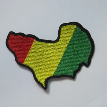 Multi Farve Land Afrika flag af Juda flag, Kort Jern på Patch Heat Seal Emblem Applique