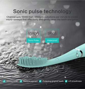 Mundhygiejne USB Charge Ultralyd Genopladeligt Elektrisk Tandbørste Sonic Elektrisk tandbørste Silikone Tand Børste Tænder Hoveder
