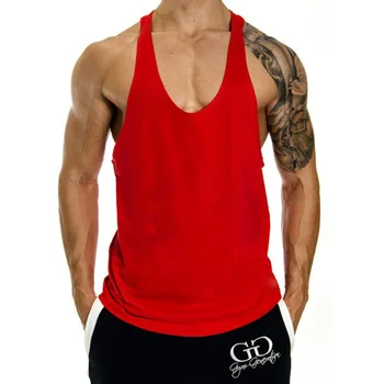 Muscleguys Blank Fitnesscentre Tank Tops Herre Solid Bomuld Bodybuilding Tøj Trænings-Og Mænd Singlet Træning Ærmeløs Stringer Shirts