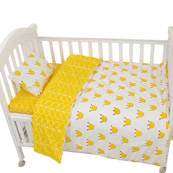 Muslinlife 3pcs/set Ins krybbe sengetøj,baby Beddingset(pudebetræk+lagen+dynebetræk uden fyld) Størrelse Inden 130*70cm