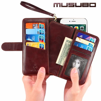 Musubo Wallet taske Til iPhone 8 Plus 7 Plus Luksus Læder Tilbage Dække for iphone 6 plus 6s telefon taske Flip Case Rem