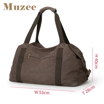 MUZEE Nye Canvas Taske Mode Rejse Taske til Mænd med Høj Kapacitet Håndtaske for Kort Tur Lærred Shouler Taske