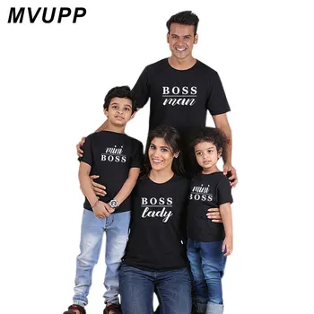 MVUPP familie kostumer, kort ærme toppe tee crown familie t-shirt dame, mand chef og baby børn matchende udstyr casual sweatshirt