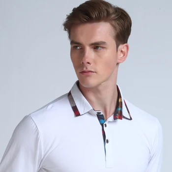 Mwxsd høj kvalitet helt afslappet mænds bomuld polo shirt foråret Mænd solid langærmet Polo shirt camisa polo masculino 4xl 5xl