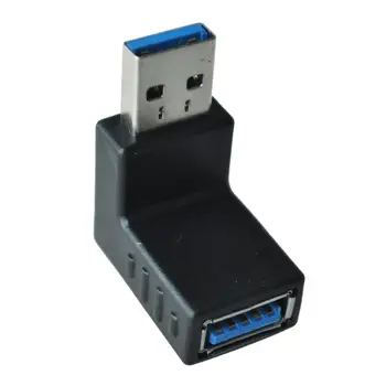 MYLB 90 Graders USB 3.0 EN Mandlig og Kvindelig M/F Plug Adapter Stik, Sort