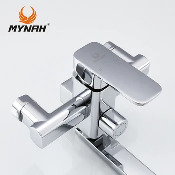 MYNAH Enkelt Håndtag håndsprøjte Badekar Armatur med håndbruser vægmonteret Chrome Badeværelse med Varmt og Koldt blandingsbatteri 2204